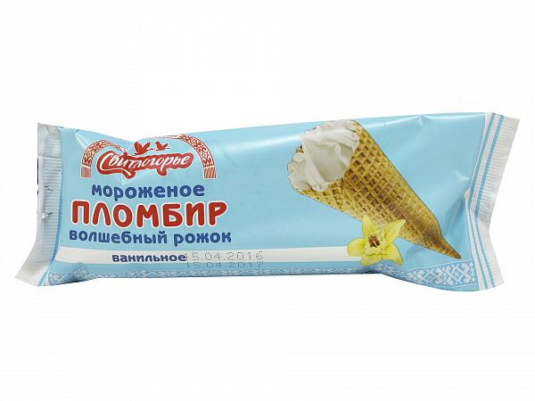 Мороженое пломбир с  ванил. в ваф.глаз. рожке Свитлогорье БЗМЖ 110г