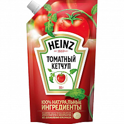 Кетчуп Хайнц томатный 350г д/пак