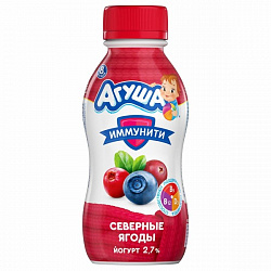 Йогурт питьевой Агуша Северные Ягоды 2.7% 180г БЗМЖ
