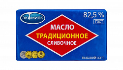 Масло сливочное Экомилк Традиционное 82.5%, 180 г.
