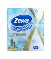 Полотенца бумажные Zewa Premium Decor двухслойные с тиснением и рисунком 2шт, упак.