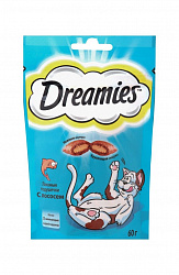 Корм сухой для взрослых кошек Лакомые подушечки с лососем Dreamies м/у 60г.