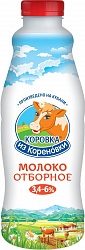 Молоко Коровка из Кореновки, цельное, отборное, питьевое, пастеризованное, 3,4-6%, 900 мл