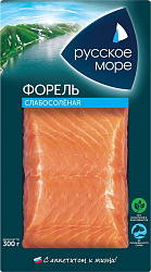 Соленая рыба Русское море Форель, слабосоленая, филе-кусок, 300 г