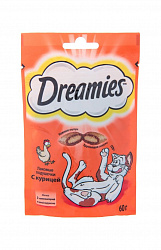 Корм сухой для взрослых кошек Лакомые подушечки с курицей Dreamies м/у 60г.