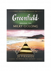 Чай Greenfield Milky Oolong байховый с ароматом молока и лепестками мальвы в пирамидках 20шт, упак.