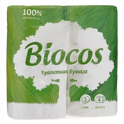 Т/б БиоКос белая 4 рулона